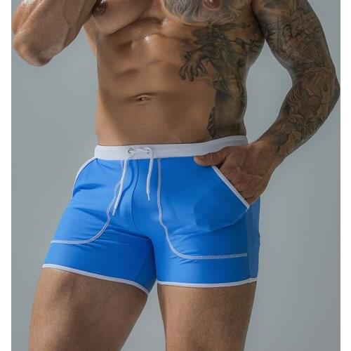 2021 New Summer Swimwear Men Swimsuit Large Size Spa Pants Quick Dry Boxer Shorts Solid Swim Trunks Beach Swimming Surf Trunks