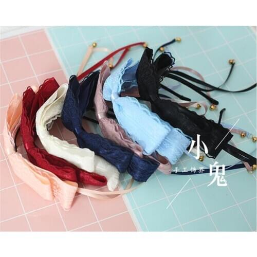 Lace big Bow Ribbon hair hoop Handmade Hair Accessories Lolita Cosplay Femal Sweet Headwear B560