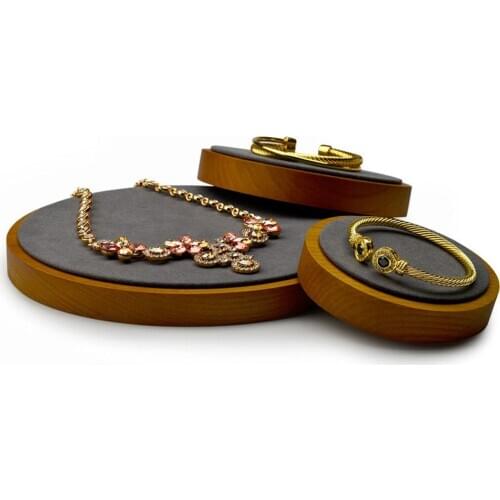 Prettyia Wood Jewelry Display Stand with Microfiber for Ring Stud Exhibition