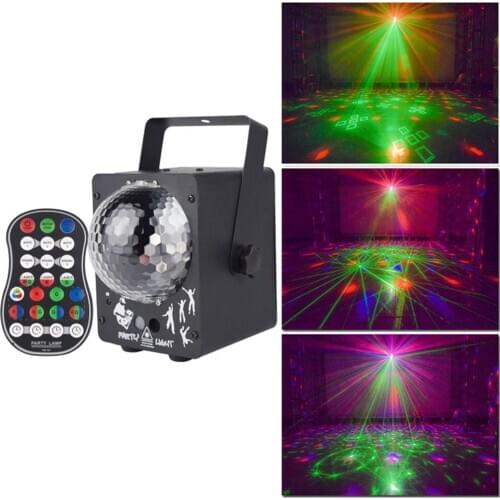 Remote Control RGB Laser Stage Light Music Activated Atmosphere Party Lamp Home Magic Ball KTV LED Disco Light RGB Projector