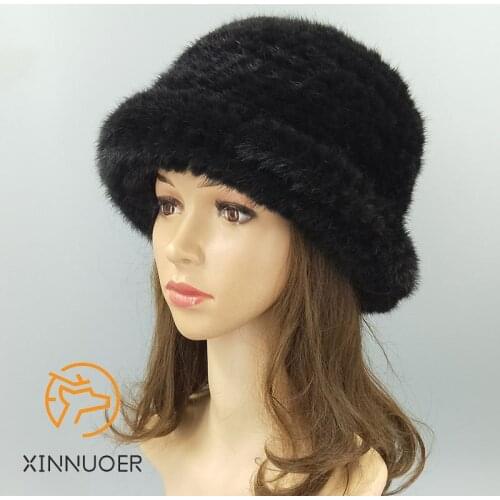 Ladies Woven Hat, Natural Fur, Luxury, Charming, Fashionable, Casual And Business Winter Outdoor Warm Mink Fur Hat