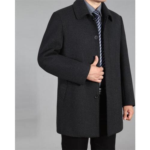 Wool Coat For Men Casual Woolen Coats Male Clothing Mens Jackets Single Breasted Overcoat 5XL 6Xl 7XL Plus Size