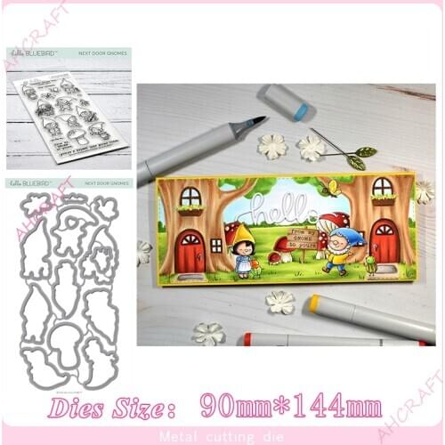 Mushroom doll Stamp and Metal Cutting Dies DIY Scrapbooking for Photo Album Decorative Embossing Silicone Clear Stamps 2020