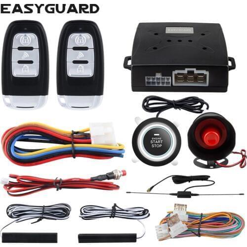EASYGUARD smart key PKE alarm system car push button start stop remote engine start remote car alarm keyless entry auto lock