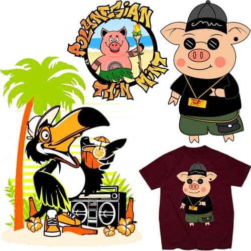 Cute Animals Cartoon Patches Bird Thermal Stickers on Clothes Iron-on Transfers for Clothing Thermoadhesive Patch Diy Applique