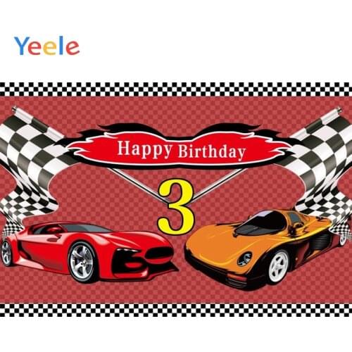 Yeele Cartoon Car Banner Baby Boy Birthday Portrait Photography Backgrounds Customized Photographic Backdrop For Photo Studio