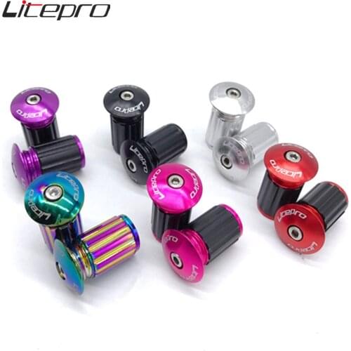 Litepro Bike Handlebar Aluminum Alloy Grips Plugs Road Bicycle Handlebar End Cap for 22-24mm Handle bar BMX Parts