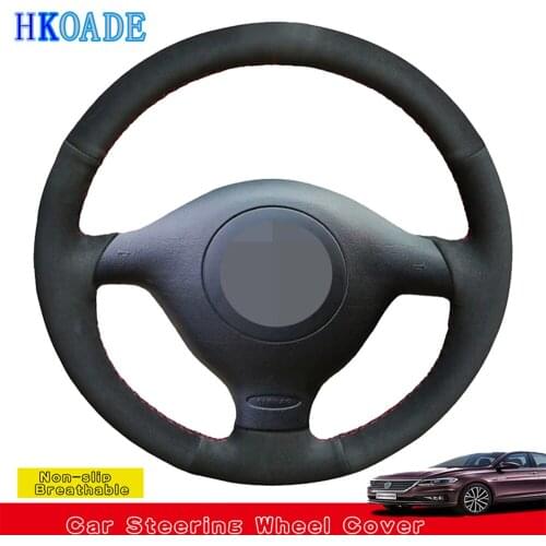 Suede Leather Steering Wheel Cover For Car Accessories Skoda Fabia RS 2003 Fabia 1 (6Y) 2004-2005 Seat Leon MK1 (1M) 1998-2005