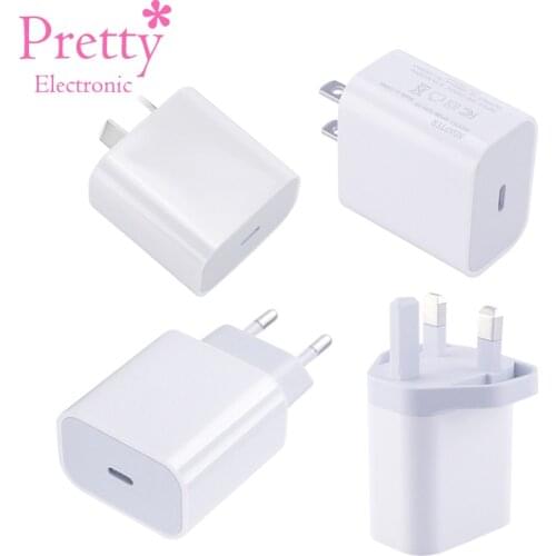 EU UK US AU Charger PD20W Type-c Port Adapter Plug Travel Wall Fast Charging Mobile Phone Chargers High Quality