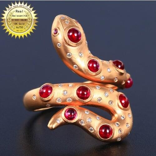 10K Gold ring Lab Created 2ct Ruby and Moissanite Diamond Ring With national certificate Ru-20