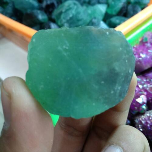 1pcs103g top Natural Brazilian Multi-green Fluorite Untreated Specimen Rough