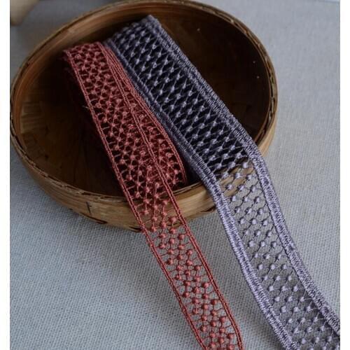 3 Meters Purple Brown Red Water Soluble Lace Trim Beautiful Lace Accessories for DIY Sewing Craft