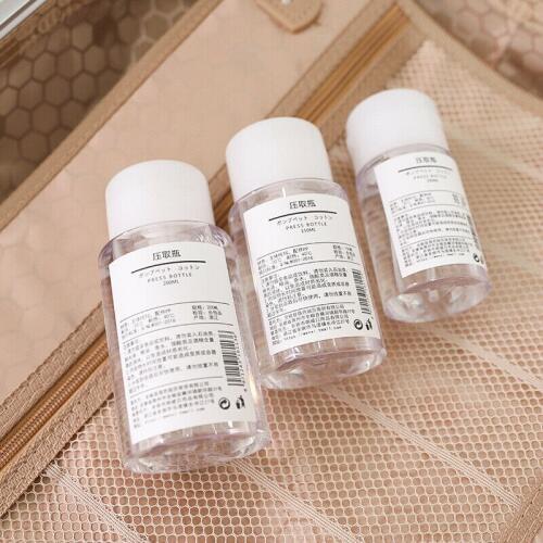 3Pcs Plastic Push Down Empty Pump Dispenser Clear Bottle For Nail Polish Remover Alcohol Liquid Makeup Container Travel Bottles