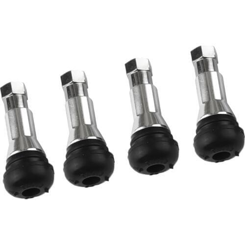 4 PCS Black Tubeless Auto 46mm TR413 Tire Valve Stem Brass Cap Car Tyre