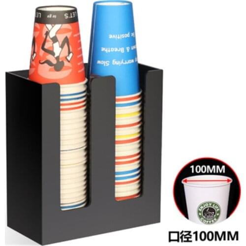 Acrylic Coffee Cup Dispenser, Milk Disposable Plastic Paper Cups Lid Holder Organizer Party Buffet Cafe Store Stand Rack Storage