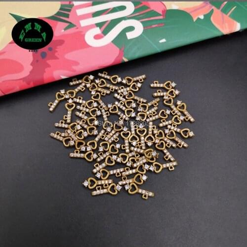 Zircon Key Acccessories Zircon Mini Charm Pendant 20pcs Micro Zircon Button Embellishments for DIY Jewelry Making Decoration