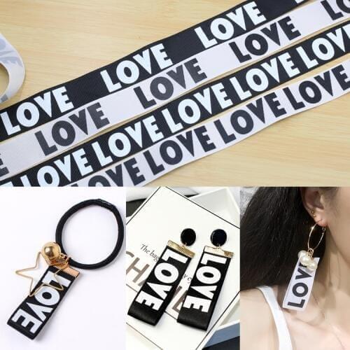 New 1''(25mm) 1meter Printed "Love" grosgrain Satin Ribbon Sewing Accessories DIY Decorative Arts Crafts Gift Baking Wrap Ribbon