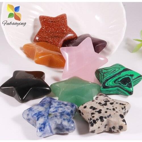 2021 Trendy 1pcs Natural Crystal Star Stone Charm Free Shipping Pink Quartz Obsidian Stone Beads For Jewelry Making