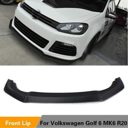 Carbon Fiber / FRP Black Car Front Bumper Lip Spoiler Fit For Volkswagen VW Golf 6 VI MK6 R20 2010 - 2013 Front Bumper Spitters