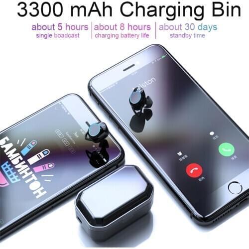 G02 TWS 5.0 Bluetooth Earphone Wireless Waterproof Headphones 3300mAh charing box for phone LED display for samrt phone vv