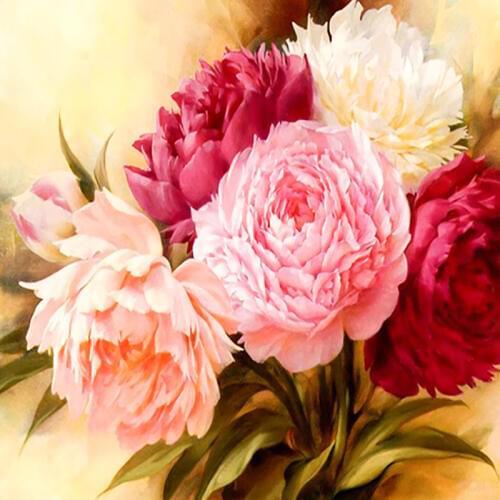 GLymg Embroidery Handicrafts Needlework Diy 5D Diamond Painting Cross Stitch Flower Kits Gift Diamond Embroidery Wall Arts Decor