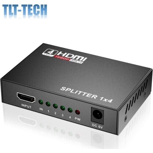 HDMI Splitter HDCP 4K 1x2 Out Power Signal Amplifier 1080P 3D 1x4 Audio Spliter HDMI Converter HDMI Adapter