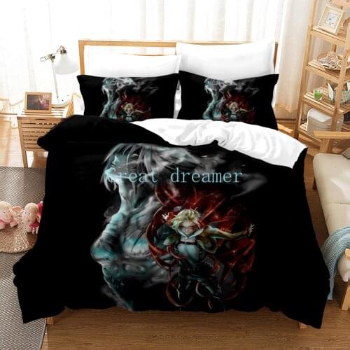 3D Catoon Anime Duvet Cover For Adults Janpan Attack On Titan Boys Bedding Set Quilt Bed Set Bed Linens 2/3 Pcs King Size