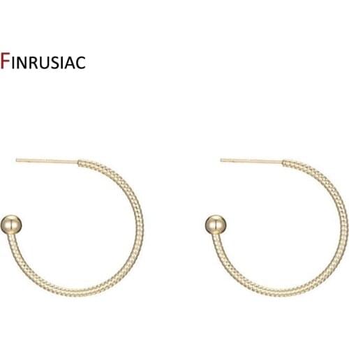 Round Hoop Earring Hooks For DIY Pearl Drop Earrings 14K Gold Plated 25mm Hook Earring Findings Accessories Jewelry Making
