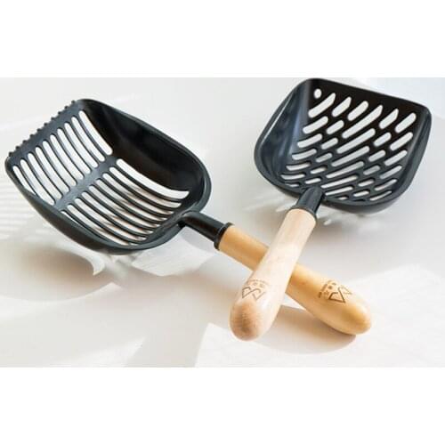 Cat Litter Shovel Stainless Steel Metal Shovel Solid Wood Handle Cat Shit Shovel Convenient Cleaning Cat Cleaning Products