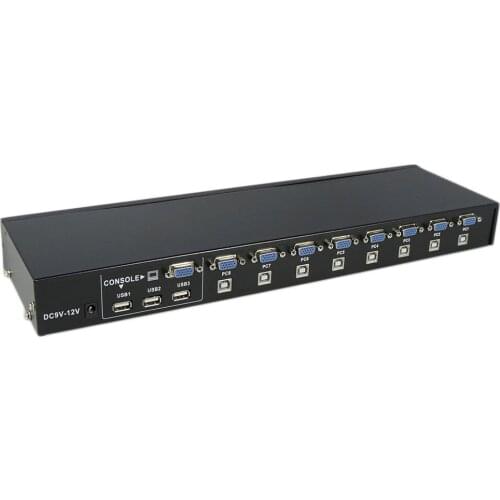 Small Size 8 Ports USB 2.0 External KVM Switch Box Manual Switcher Support for 1920x1440 VGA Splitter Adapter