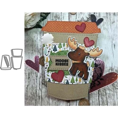 Coffee Cup Metal Cutting Dies for Scrapbooking Mold Cut Stencil Handmade Tools DIY Card Make Mould Model Craft Decoration New