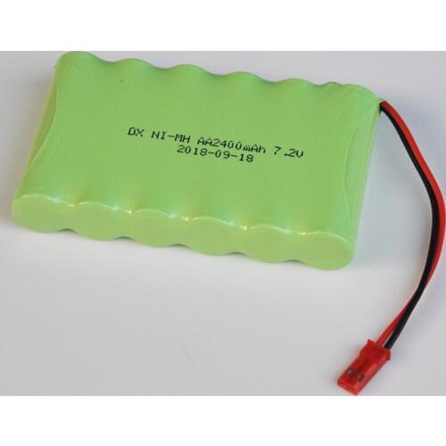1-2PCS Ni-Mh 7.2V AA rechargeable battery pack 2400mah AA cell for RC Car helicopter toys led light cordless phone JST plug