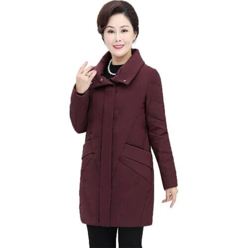 2020 New Plus size XXL-13XL Winter Down Jacket Women Warm White duck down Coat middle aged female Outerwear 150kg can worn KW71