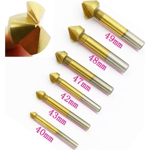 New 6pcs 90 Degree 3 flute Titanium Coated Chamfer Chamfering End Mill Milling Cutter Bits For Wood Metal Drill Bit