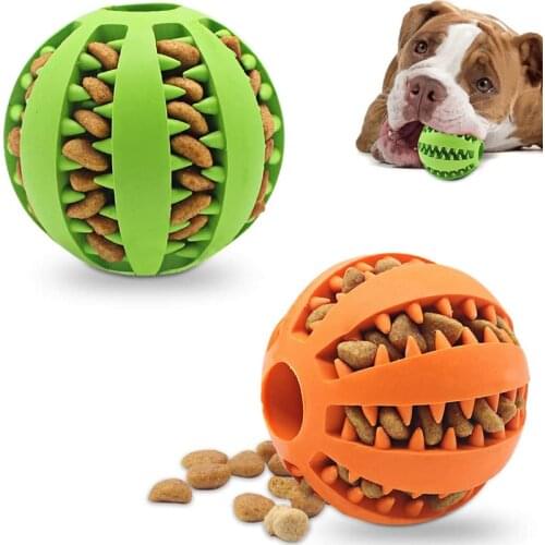 New Pet Toys 5CM Dog Toys Interactive Elasticity Ball Natural Rubber Leaking Ball Tooth Clean Ball Cat Dog Chew Interactive Toys