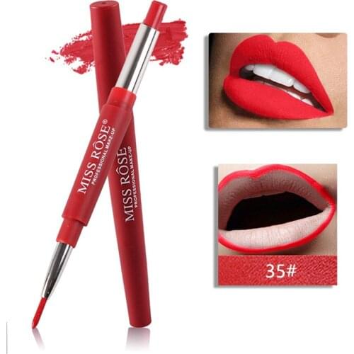 New Brand Sexy Lipliner MISS ROSE 1PC Waterproof Double-end Lasting Lipliner Lip Liner Stick Pencil 6 Colors Dec25#30