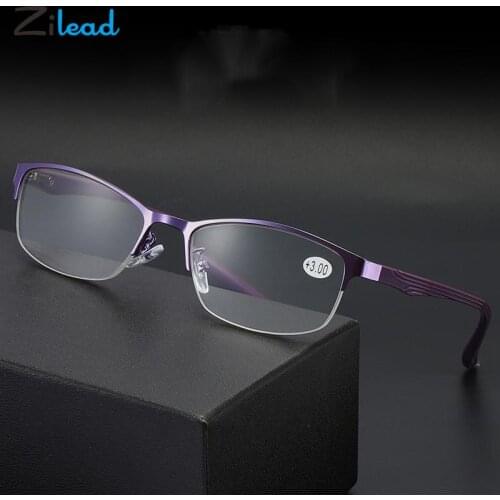 Zilead Men Women Retro Metal Half Frame Presbyopic Eyeglasses Anti Fatigue For Parents Unbreakable Classical Reading Glasses