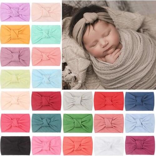 Newborn Baby Headband Soft Knot Baby Boys Girls Hairband Wide Elastic Solid Color Infant Hair Band Turban Baby Hair Accessories