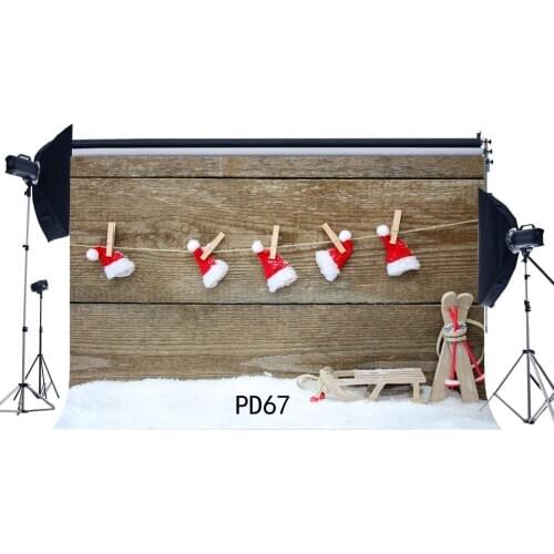 Christmas Theme Wood Photography Backdrop Customized Photo Background Studio Prop PD67