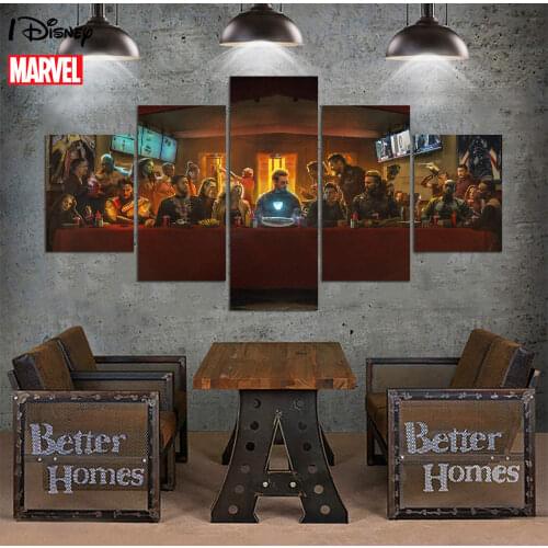 Marvel Anime Avengers Poster The Last Supper Painting Canvas Print On Wall Art Picture For Kids Room Home Decor Frameless