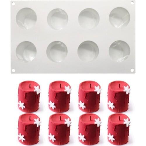 Silicone Mould for Cake Jelly Pudding Candy Chocolate, 8 Holes Tall Cylinder