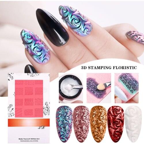 Nail Art Printing Silicone Template 3D Manicure Relief Soft Mold Nail Beauty Accessories for Nail Painting SANA889
