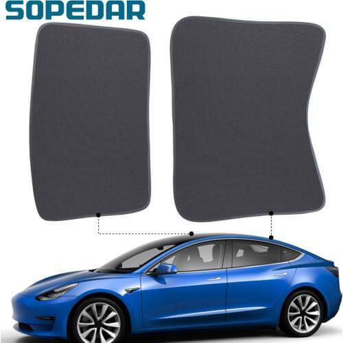 Car Glass Roof Sunshade for Tesla Model 3 Original Front Rear Skylight Blind Shading Net Windshield Shades Auto Accessories