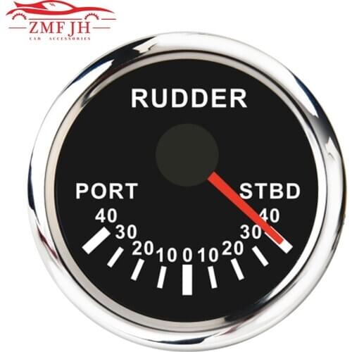 Universal 2 inch 52mm Rudder Angle Indicator Gauge 0-190ohm Signal with Backlight for Boat Marine Rudder Angle Mater 12V/24V