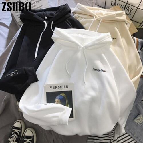 Hoody Harajuku Solid Sweatshirt Women Long Sleeve Hoodie Loose Women Hoodies streetwear Casual Tracksuit clothes marcus jacket