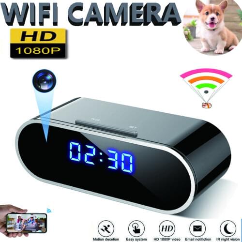 1080P HD Clock Camera WIFI Control Concealed IR Night View Alarm Camcorder PK Z10 Digital Clock Video Camera Mini DV DVR