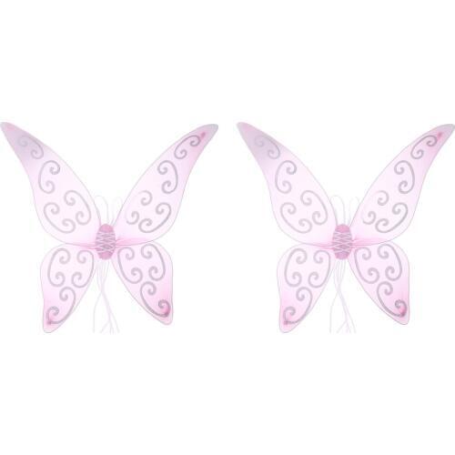 2pcs Adults Kids Glitter Pink Butterfly Angel Fairy Wing Party Fancy Dress