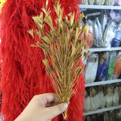 Hot 20pcs Beautiful Golden Yellow Goose Feathers 25-30cm/10-12inches Christmas Decoration Clothing Shoes Hat Accessories
