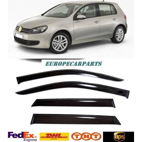 For VW Golf 6 2009-2012 Side Window Visors Sun Rain Guard Vent Deflectors 4 pieces