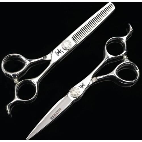 6 inch Japan 440C hair cutting scissors barber thinning scissors high quality barber shop hairdressing scissors